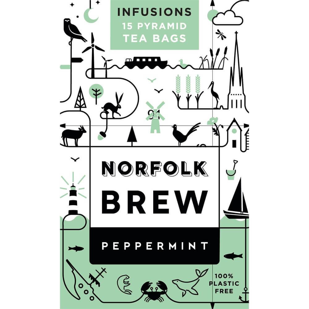 Norfolk Brew Peppermint Tea - 15 Pyramid Bags